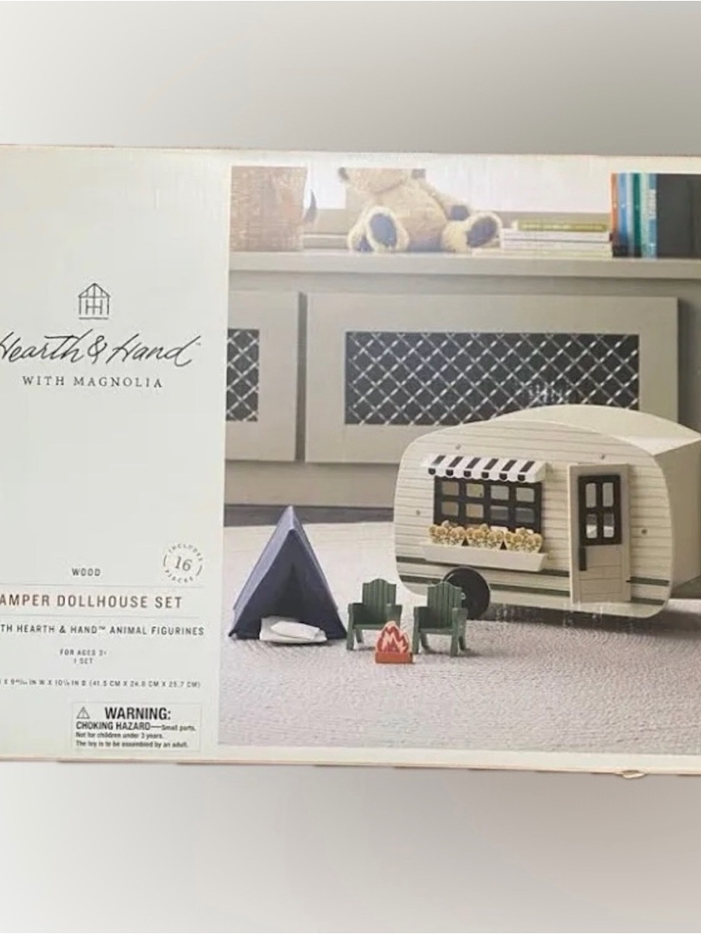 Hearth & Hand White and Green Mini Camper Toy Set
